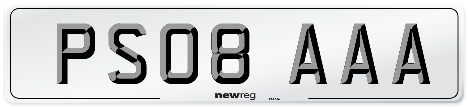 PS08 AAA Number Plate from New Reg